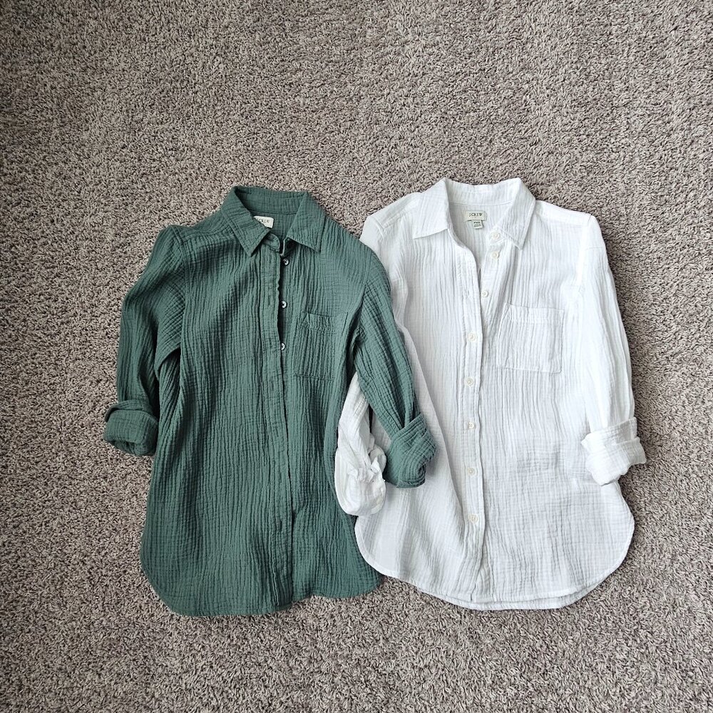 Set of 2 J. Crew Factory Double Gauze button up in XSP